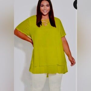 NWT Avenue Size18 Citrus Caged Top